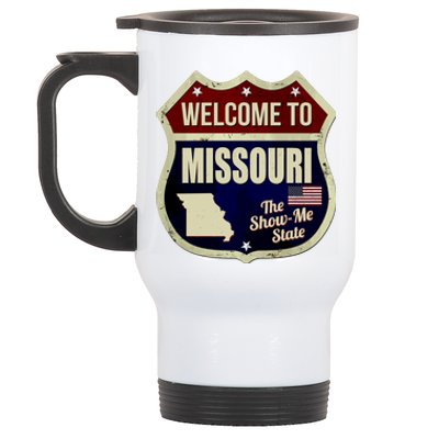 Missouri Vintage Metal Road Sign Logo Stainless Steel Travel Mug