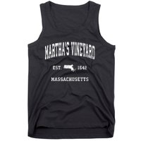 MarthaS Vineyard Massachusetts Ma Vintage Athletic Black Sp Tank Top