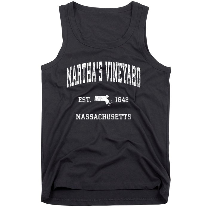 MarthaS Vineyard Massachusetts Ma Vintage Athletic Black Sp Tank Top