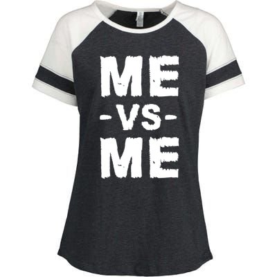 Me Vs Me Hustle Entrepreneur Self Discipline Motivation Enza Ladies Jersey Colorblock Tee