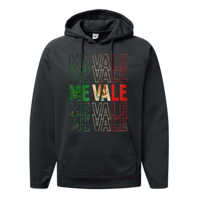 Me Vale Mexican Flag SPANISH SLANG Performance Fleece Hoodie