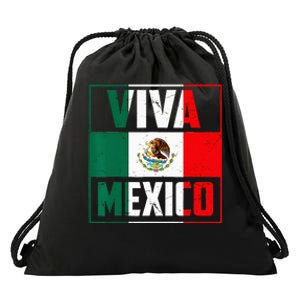 Mexican Viva Mexico Independence Day Flag Drawstring Bag