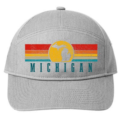 Michigan Vintage Map Roots Pride Retro 7-Panel Snapback Hat