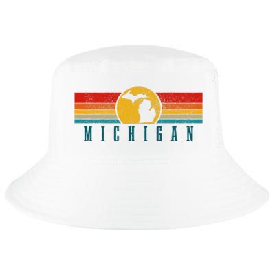 Michigan Vintage Map Roots Pride Retro Cool Comfort Performance Bucket Hat