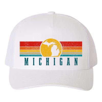 Michigan Vintage Map Roots Pride Retro Yupoong Adult 5-Panel Trucker Hat