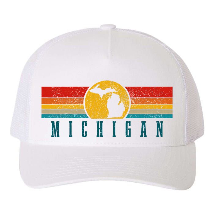 Michigan Vintage Map Roots Pride Retro Yupoong Adult 5-Panel Trucker Hat