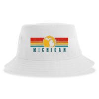 Michigan Vintage Map Roots Pride Retro Sustainable Bucket Hat