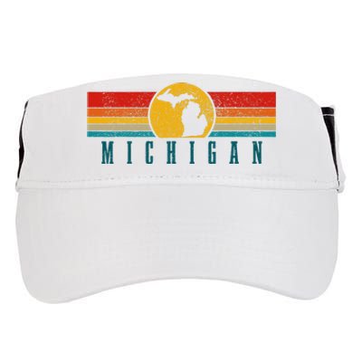 Michigan Vintage Map Roots Pride Retro Adult Drive Performance Visor