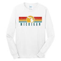 Michigan Vintage Map Roots Pride Retro Tall Long Sleeve T-Shirt