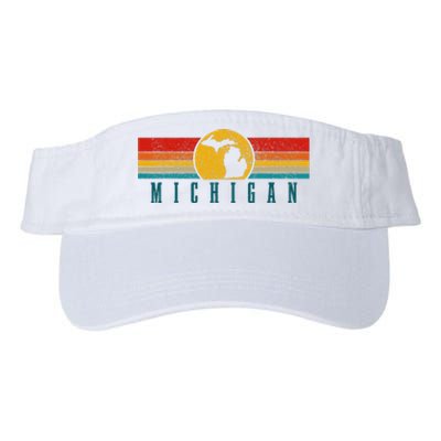 Michigan Vintage Map Roots Pride Retro Valucap Bio-Washed Visor