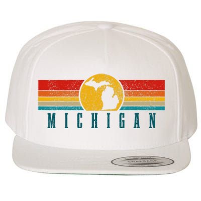 Michigan Vintage Map Roots Pride Retro Wool Snapback Cap