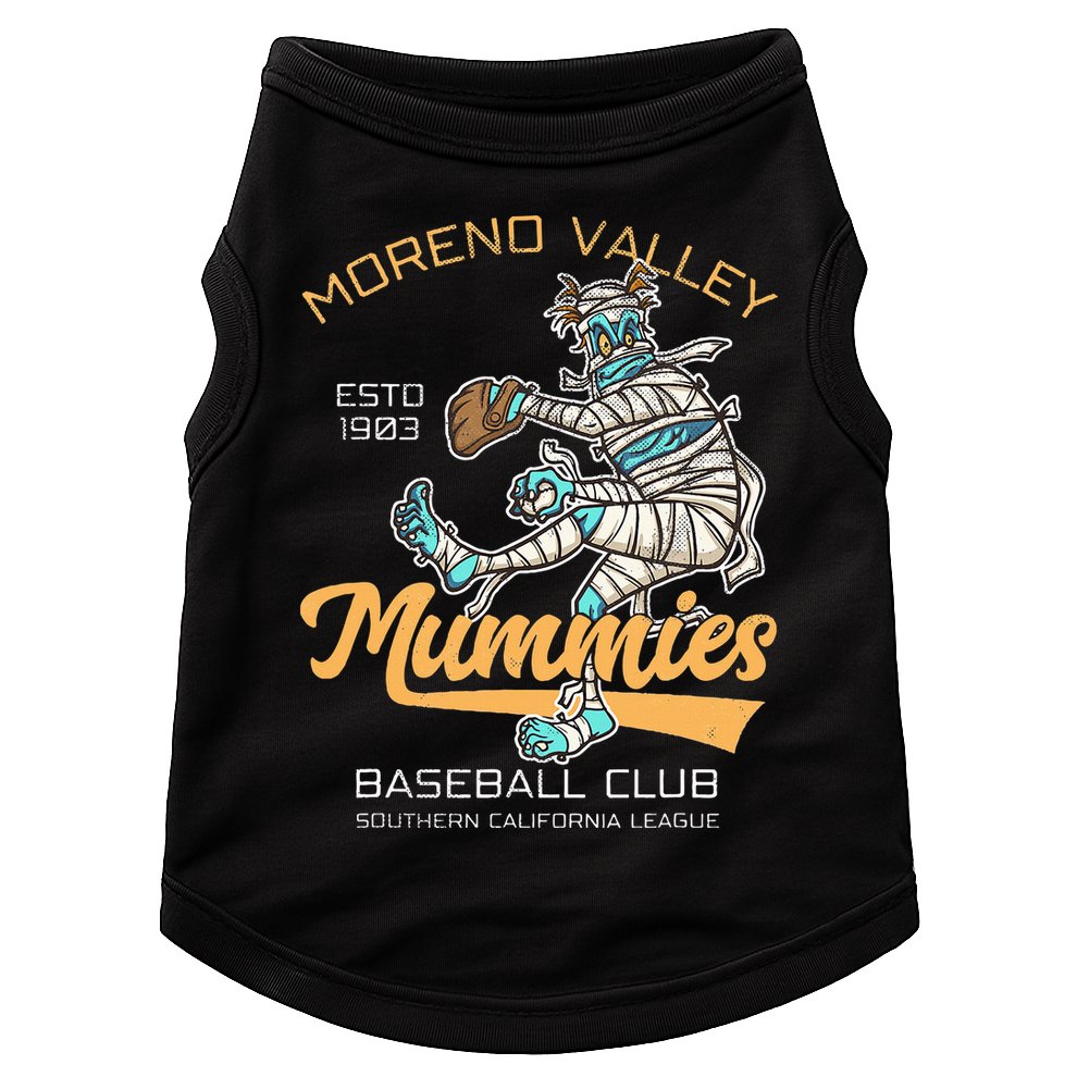 Moreno Valley Mummies Minor League Retro Baseball Team Doggie Tank