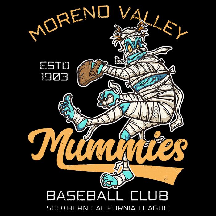 Moreno Valley Mummies Minor League Retro Baseball Team Bucket Hat