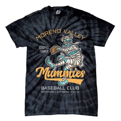 Moreno Valley Mummies Minor League Retro Baseball Team Tie-Dye T-Shirt