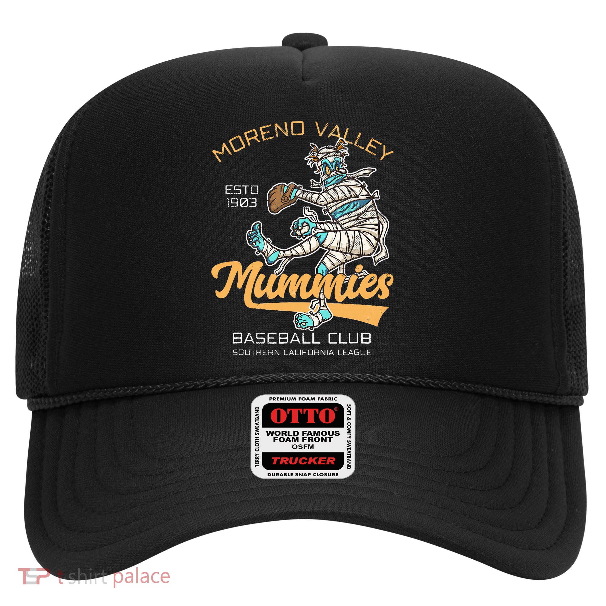 Moreno Valley Mummies Minor League Retro Baseball Team Trucker Hat