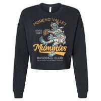Moreno Valley Mummies Minor League Retro Baseball Team Cropped Pullover Crew