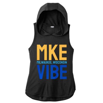 Mke Vibe “Mke Flagship” Premium Ladies PosiCharge Tri-Blend Wicking Draft Hoodie Tank