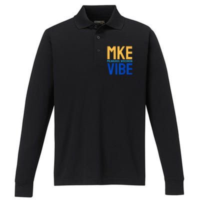 Mke Vibe “Mke Flagship” Premium Performance Long Sleeve Polo