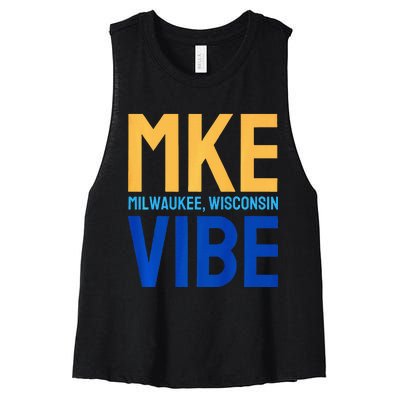 Mke Vibe “Mke Flagship” Premium Women's Racerback Cropped Tank