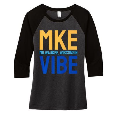 Mke Vibe “Mke Flagship” Premium Women's Tri-Blend 3/4-Sleeve Raglan Shirt