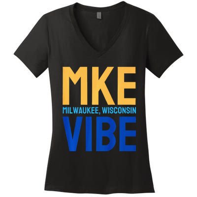 Mke Vibe “Mke Flagship” Premium Women's V-Neck T-Shirt