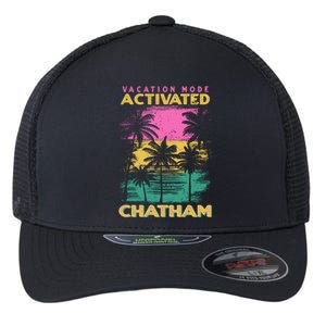 Massachusetts Vacation Mode Activated Chatham Funny Gift Flexfit Unipanel Trucker Cap