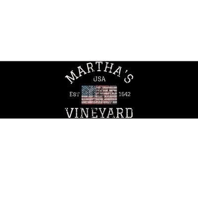 MarthaS Vineyard Massachusetts American Flag Usa Vintage Bumper Sticker