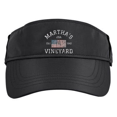 MarthaS Vineyard Massachusetts American Flag Usa Vintage Adult Drive Performance Visor