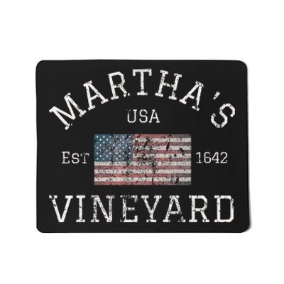 MarthaS Vineyard Massachusetts American Flag Usa Vintage Mousepad