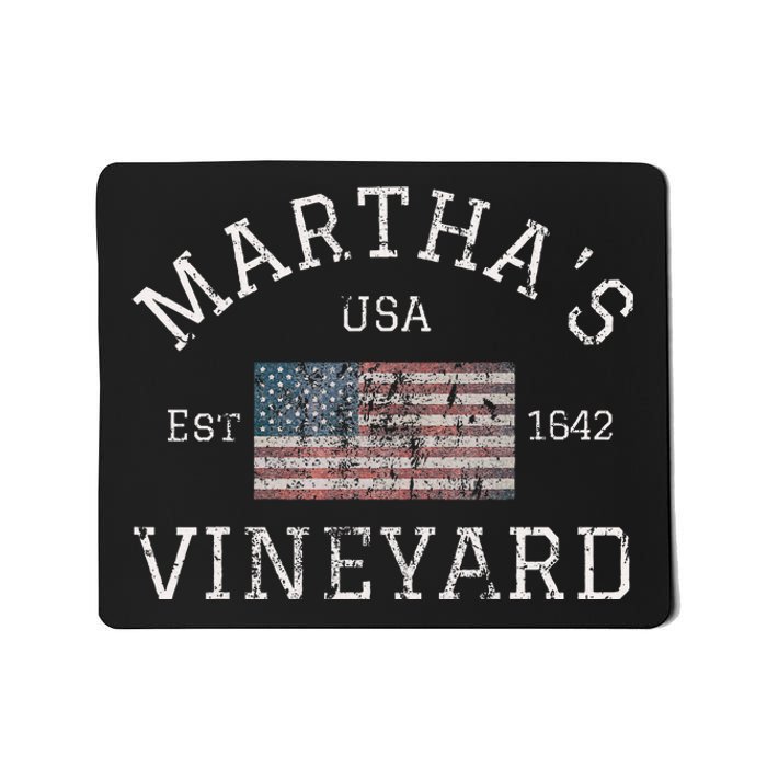 MarthaS Vineyard Massachusetts American Flag Usa Vintage Mousepad