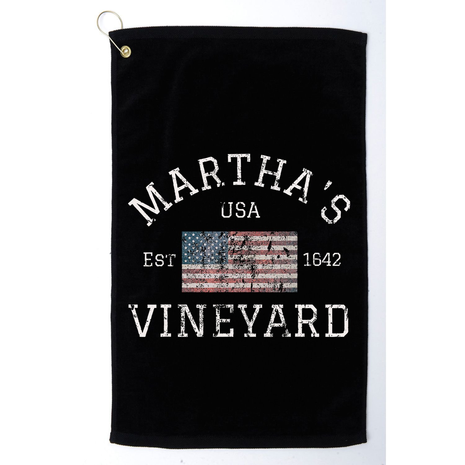 MarthaS Vineyard Massachusetts American Flag Usa Vintage Golf Towel