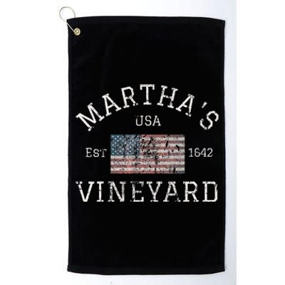 MarthaS Vineyard Massachusetts American Flag Usa Vintage Platinum Collection Golf Towel