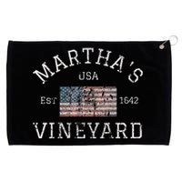 MarthaS Vineyard Massachusetts American Flag Usa Vintage Grommeted Golf Towel