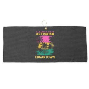 Massachusetts Vacation Mode Activated Edgartown Gift Large Microfiber Waffle Golf Towel