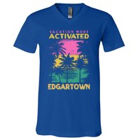 Massachusetts Vacation Mode Activated Edgartown Gift V-Neck T-Shirt