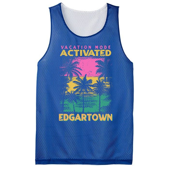 Massachusetts Vacation Mode Activated Edgartown Gift Mesh Reversible Basketball Jersey Tank