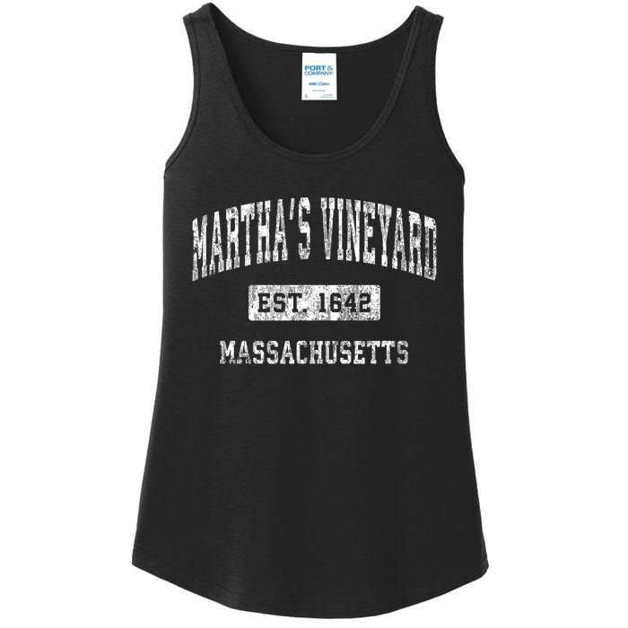 MarthaS Vineyard Massachusetts Vintage Established Sports Ladies Essential Tank