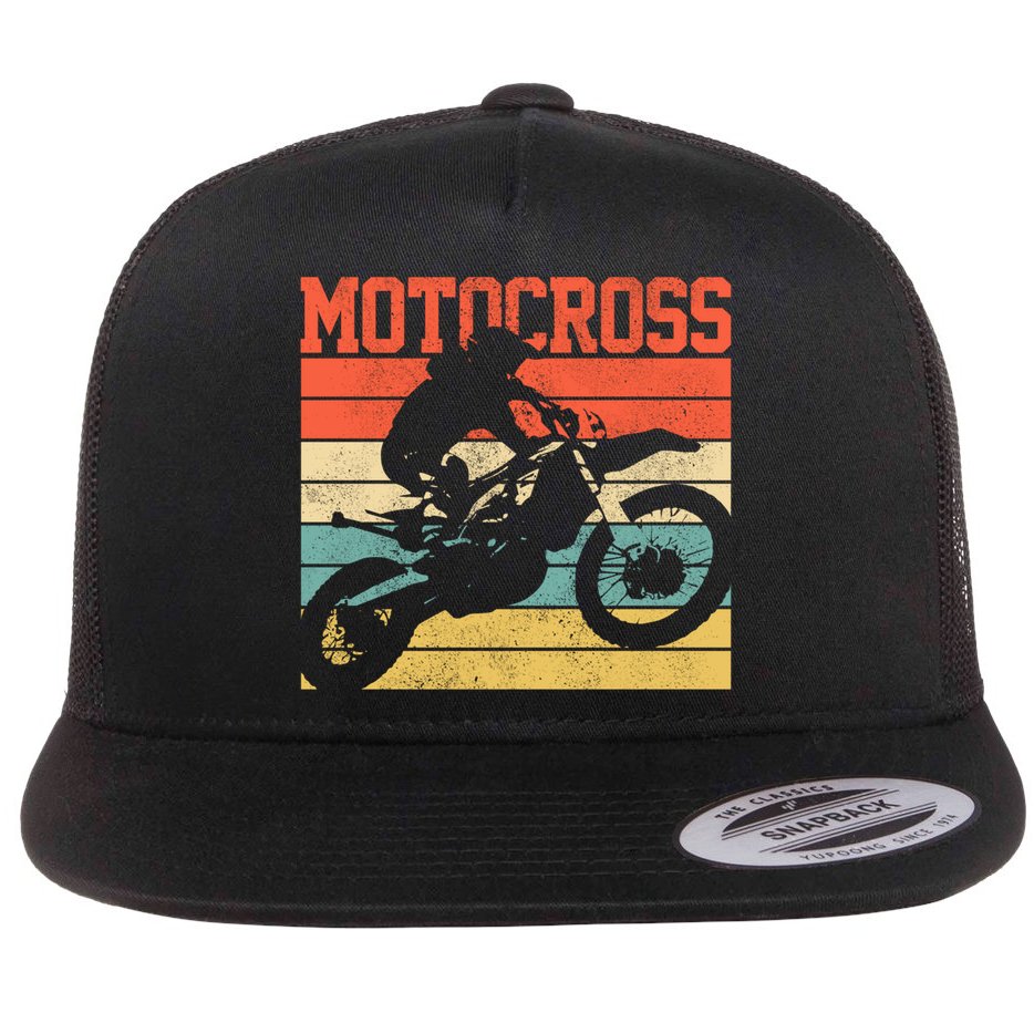 Motocross Vintage Mx Dirt Bike Motorcycle Enduro Biker Gift Cool Gift Flat Bill Trucker Hat