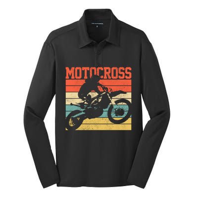 Motocross Vintage Mx Dirt Bike Motorcycle Enduro Biker Gift Cool Gift Silk Touch Performance Long Sleeve Polo