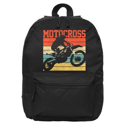 Motocross Vintage Mx Dirt Bike Motorcycle Enduro Biker Gift Cool Gift 16 in Basic Backpack