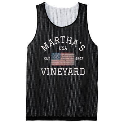 Marthas Vineyard Massachusetts American Flag Usa Vintage Mesh Reversible Basketball Jersey Tank