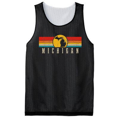 Michigan Vintage Map Roots Pride Retro Mesh Reversible Basketball Jersey Tank