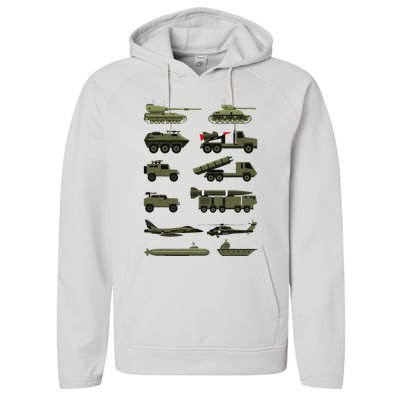 Military Vehicles Military Boy And Girl Tank Lover Performance Fleece Hoodie