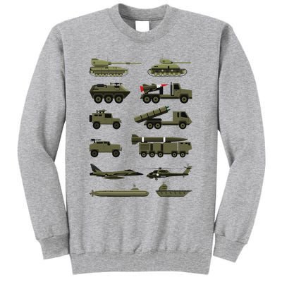 Military Vehicles Military Boy And Girl Tank Lover Tall Sweatshirt