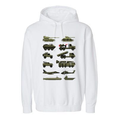 Military Vehicles Military Boy And Girl Tank Lover Garment-Dyed Fleece Hoodie