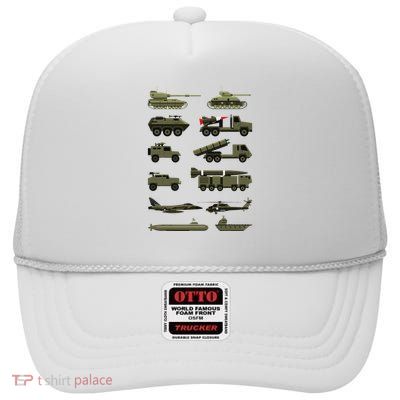 Military Vehicles Military Boy And Girl Tank Lover High Crown Mesh Back Trucker Hat