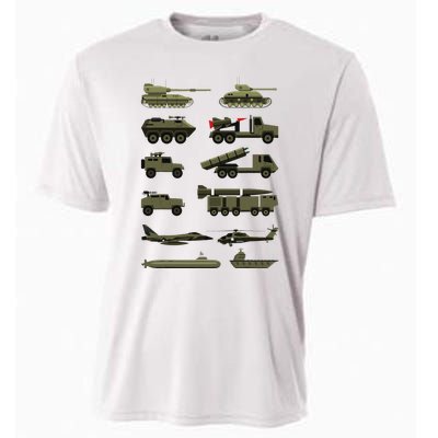 Military Vehicles Military Boy And Girl Tank Lover Cooling Performance Crew T-Shirt