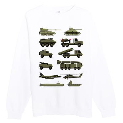 Military Vehicles Military Boy And Girl Tank Lover Premium Crewneck Sweatshirt