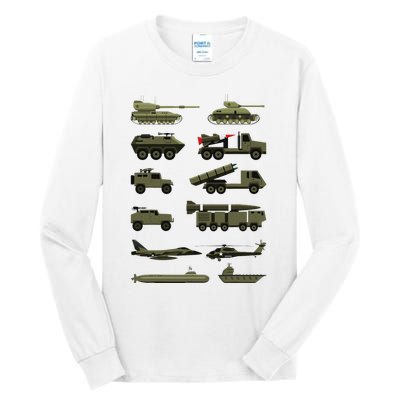 Military Vehicles Military Boy And Girl Tank Lover Tall Long Sleeve T-Shirt