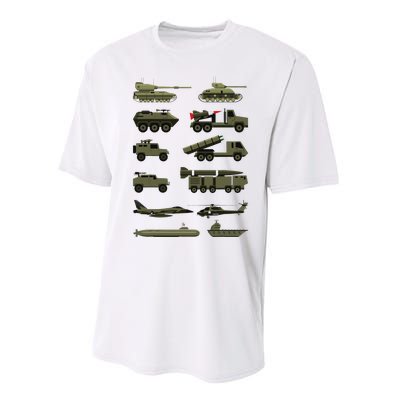 Military Vehicles Military Boy And Girl Tank Lover Performance Sprint T-Shirt